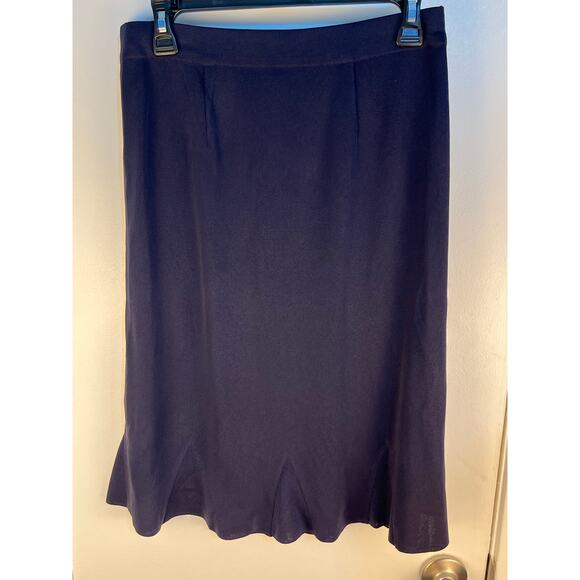 Exclusively Misook Pull On Skirt Small Navy Peplum Hem Office Academia Preppy - Picture 1 of 5